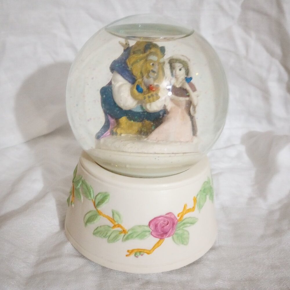 Vintage Schmid Disney's Beauty & the Beast Spinning Musical Snow Globe